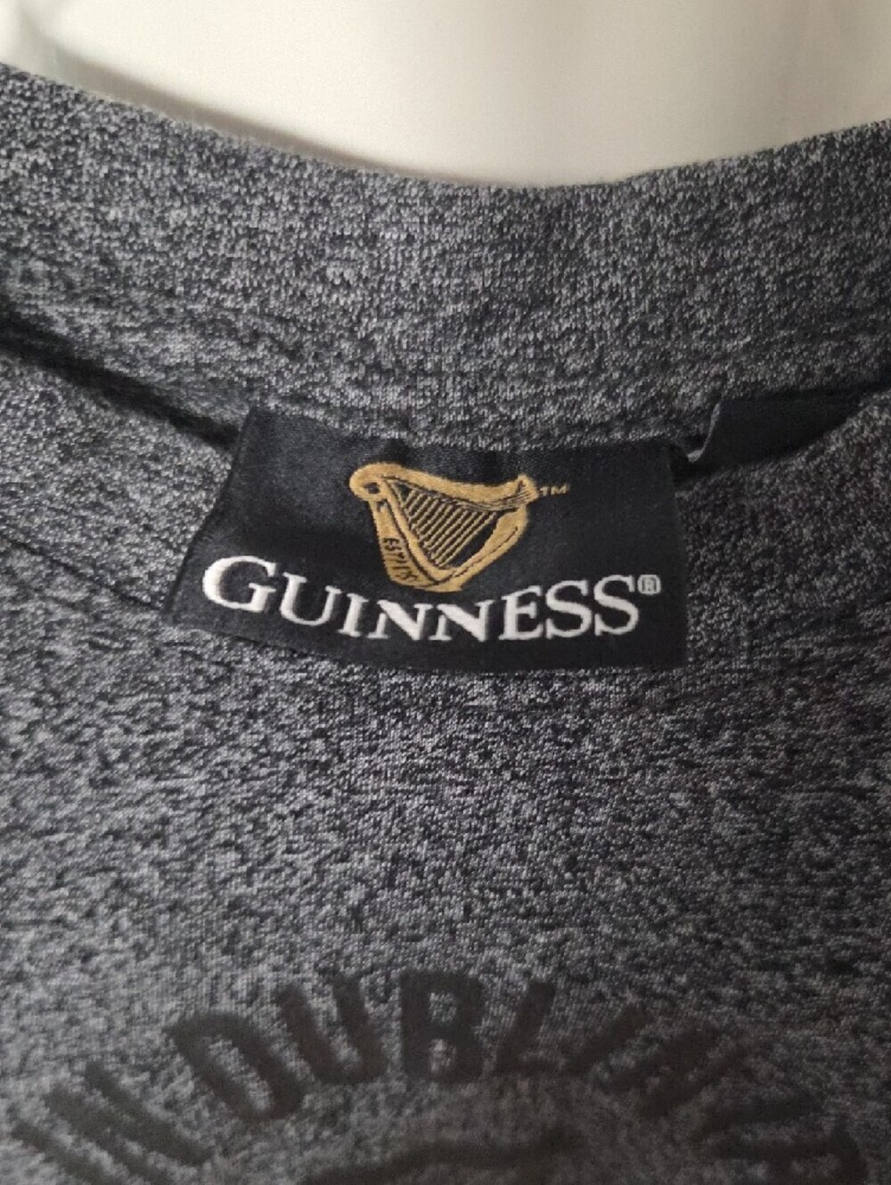 Guinness Men's Dark Heather Gray Logo Short Sleeve Tee[1074] Small Sz - Picture 2 of 4